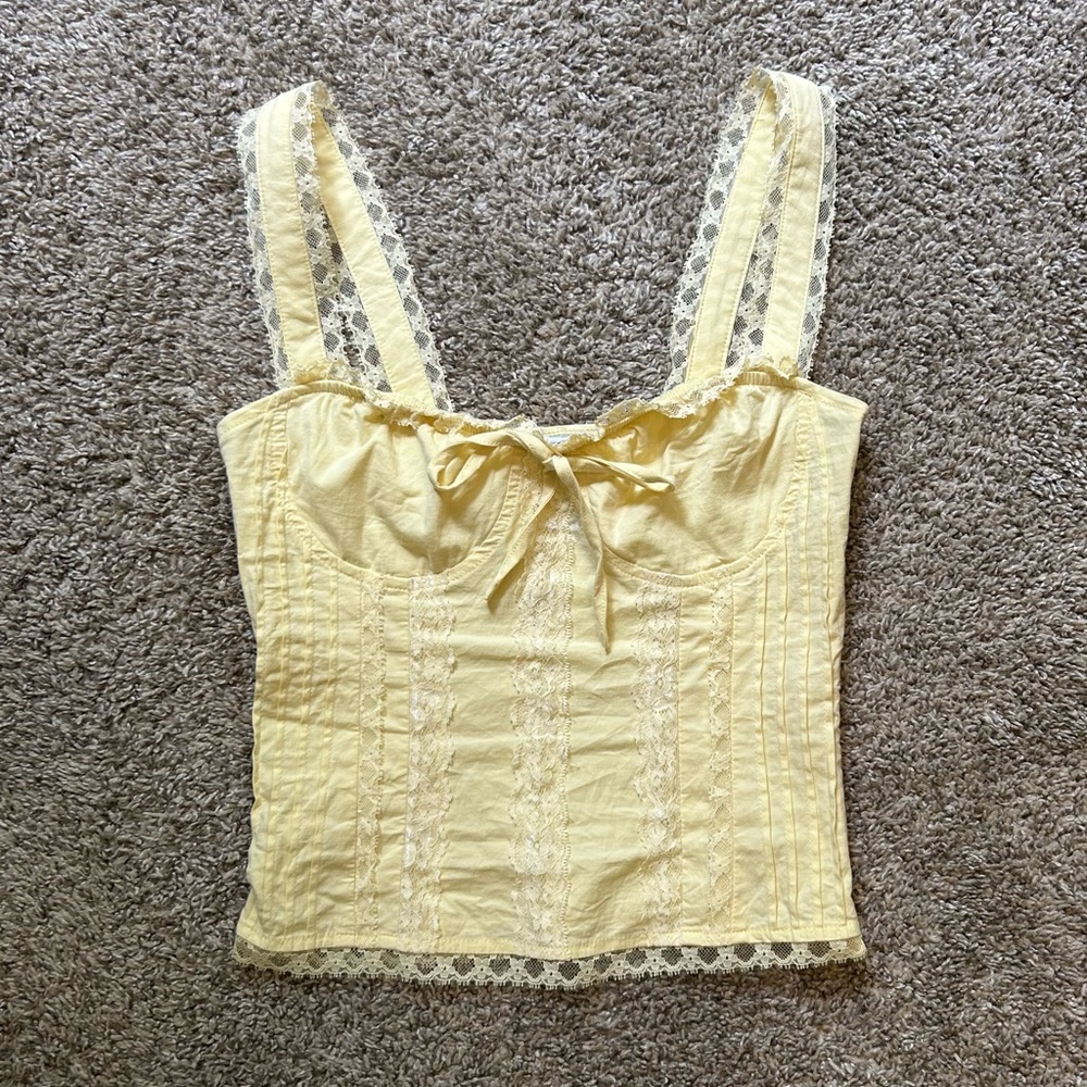 Yellow Lace Bustier Top - Picture 11 of 11